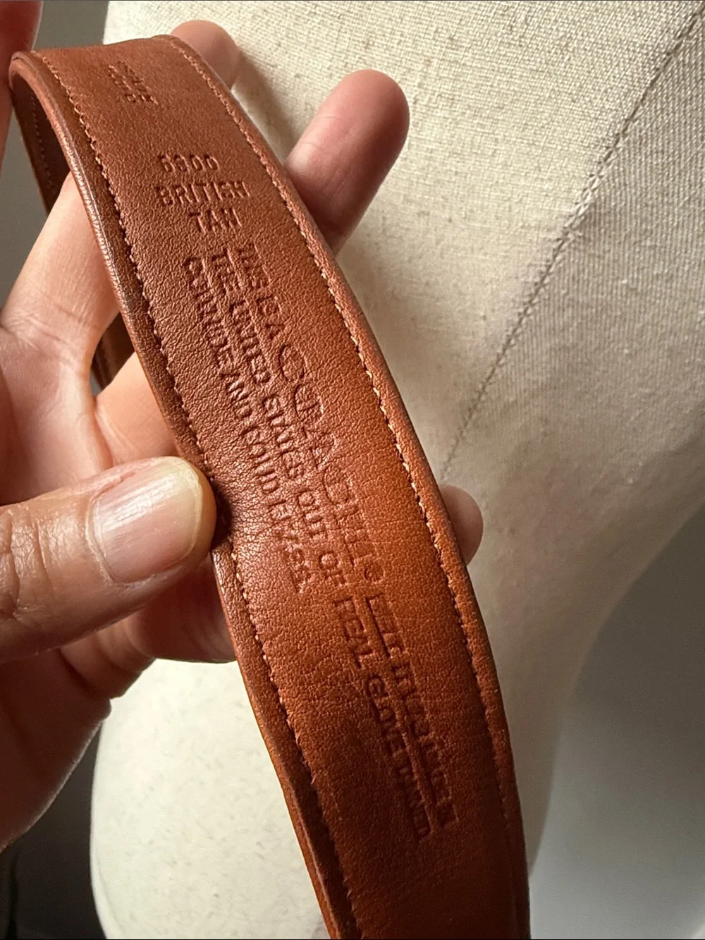 Coach Leather Waist Belt in Cognac with Brass Buckle Classic Brown Cowhide 1”